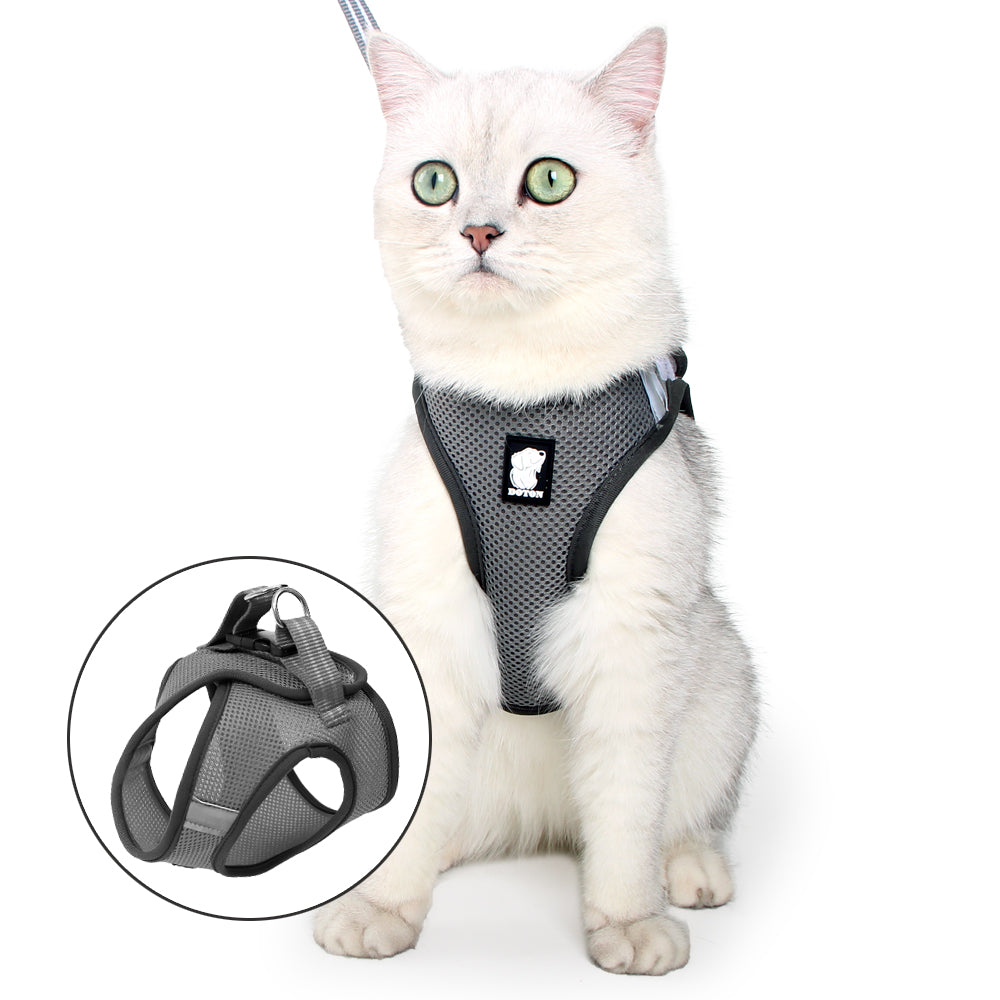 Cat Harness Leash Straps Soft and Comfortable Cat Walking Jacket with Running Cushioning and Escape Proof for Puppies with Cationic Fabric