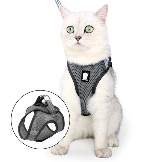 Cat Harness and Leash - Ultra Light Escape Proof Kitten Collar Cat Walking Jacket with Running Cushioning Soft and Comfortable Suitable for Puppies Rabbits