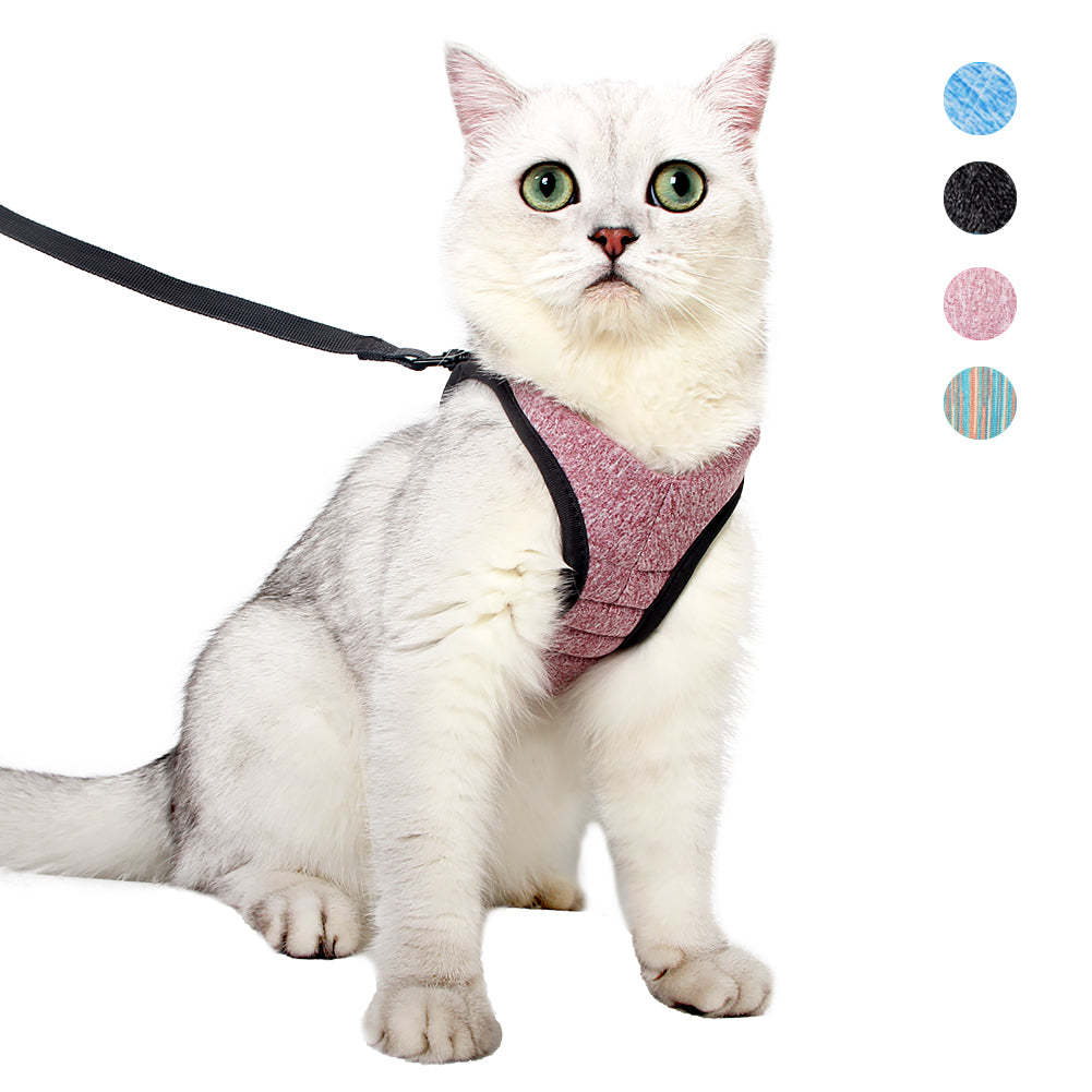 Cat Harness Leash Straps Soft and Comfortable Cat Walking Jacket with Running Cushioning and Escape Proof for Puppies with Cationic Fabric