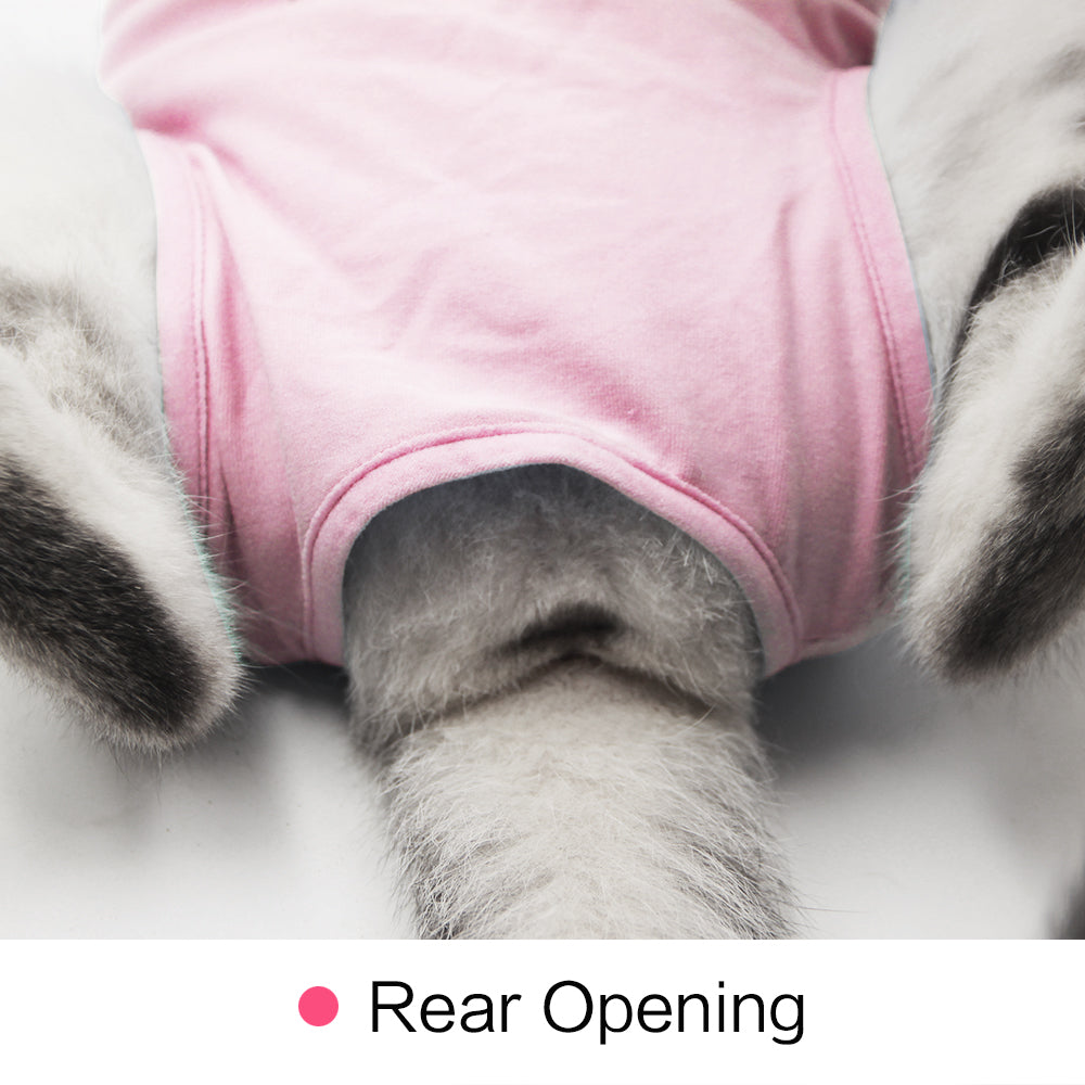 Cat Professional Recovery Suit for Abdominal Wounds or Skin Diseases, E-Collar Alternative for Cats and Dogs, After Surgery Wear, Pajama Suit