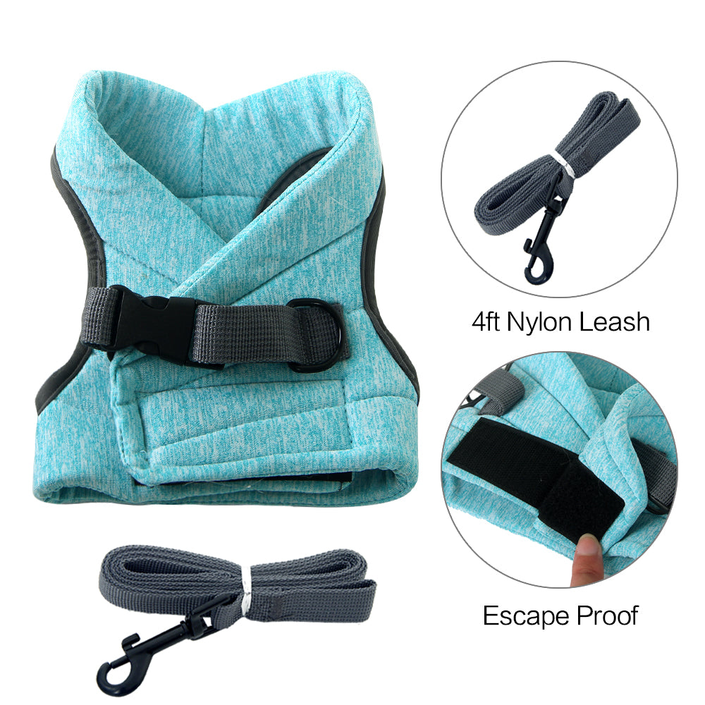 Cat Harness Leash Straps Soft and Comfortable Cat Walking Jacket with Running Cushioning and Escape Proof for Puppies with Cationic Fabric