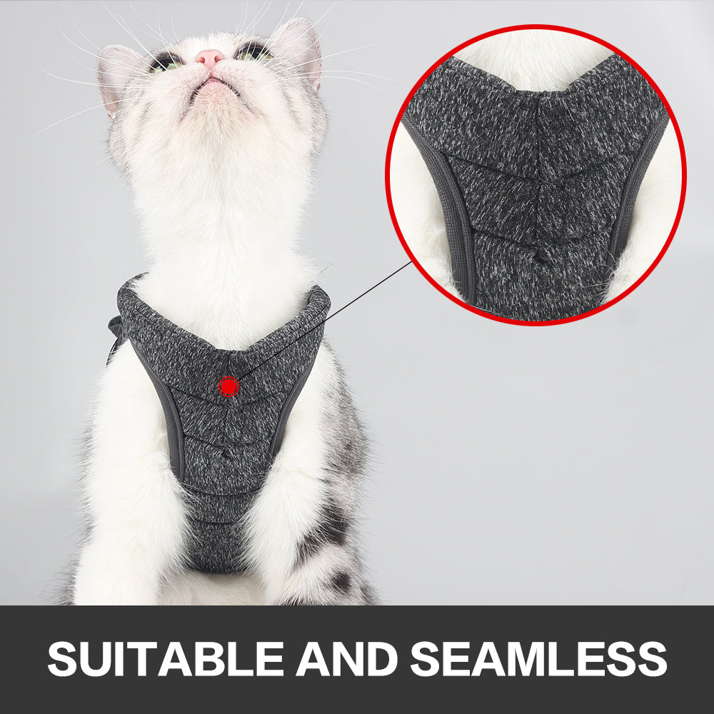 Cat Harness Leash Straps Soft and Comfortable Cat Walking Jacket with Running Cushioning and Escape Proof for Puppies with Cationic Fabric