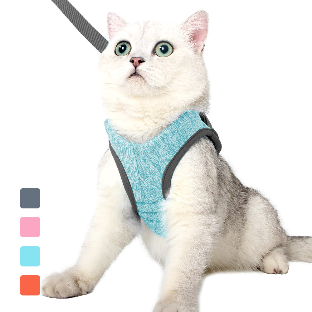 Cat Harness Leash Straps Soft and Comfortable Cat Walking Jacket with Running Cushioning and Escape Proof for Puppies with Cationic Fabric